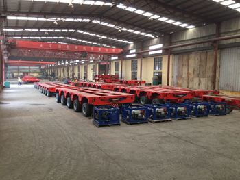 نصف مقطورة هيدروليكي متعدد المحاور للخدمة الشاقة Hydraulic Multi Axle Modular Heavy Duty Semi Trailer